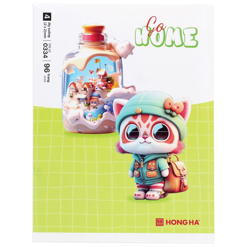 Tập Học Sinh Class Go Home - 4 Ô Ly Vuông - 96 Trang 80gsm - Hồng Hà 0334 (Mẫu Bìa Giao Ngẫu Nhiên)