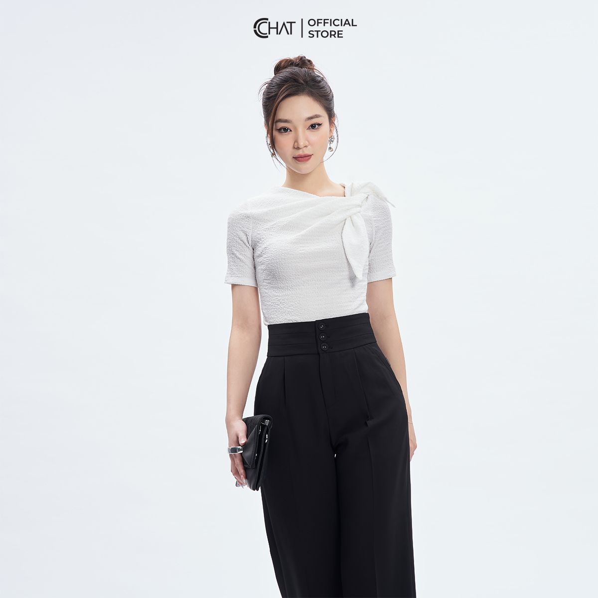 Quần Ống Rộng Kiểu Bản Cạp To 3 Cúc Chất Tuytsi Cao Cấp 53QDS2010ST