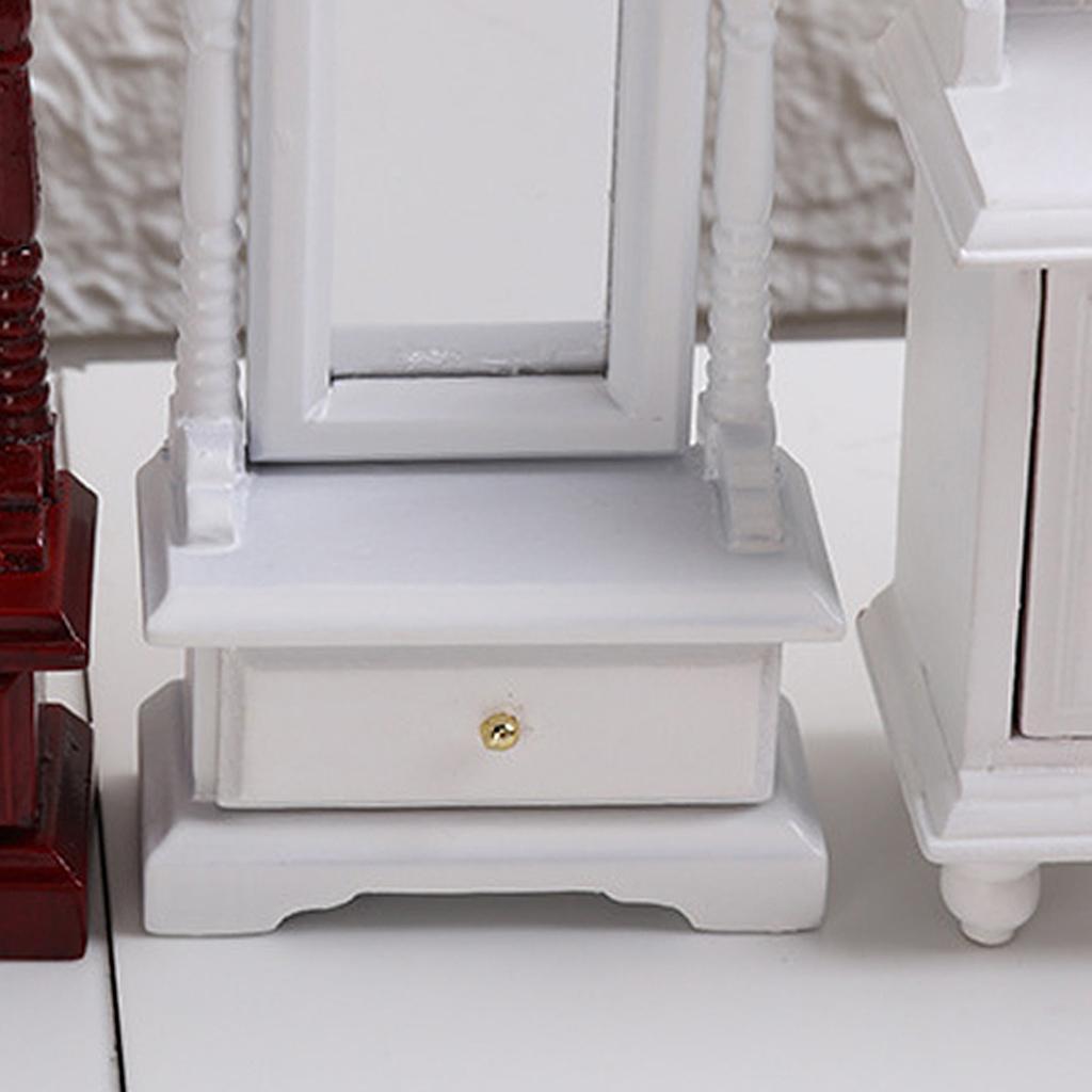 1:12 Dolls House Wooden Mirror DIY Miniature Toys Decor White