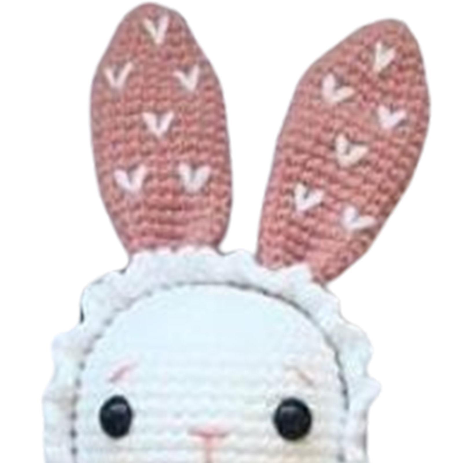 Handmade Beginner Crochet Kit, A Pair of Rabbit Crocheting Crafts Hand Made Toy