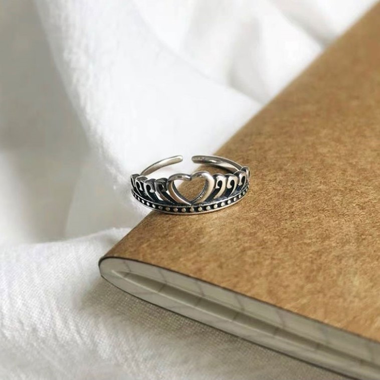 Nhẫn Bạc Nữ | Nhẫn Nữ Bạc Thái Vương Miện Tim N1744 - Bảo Ngọc Jewelry