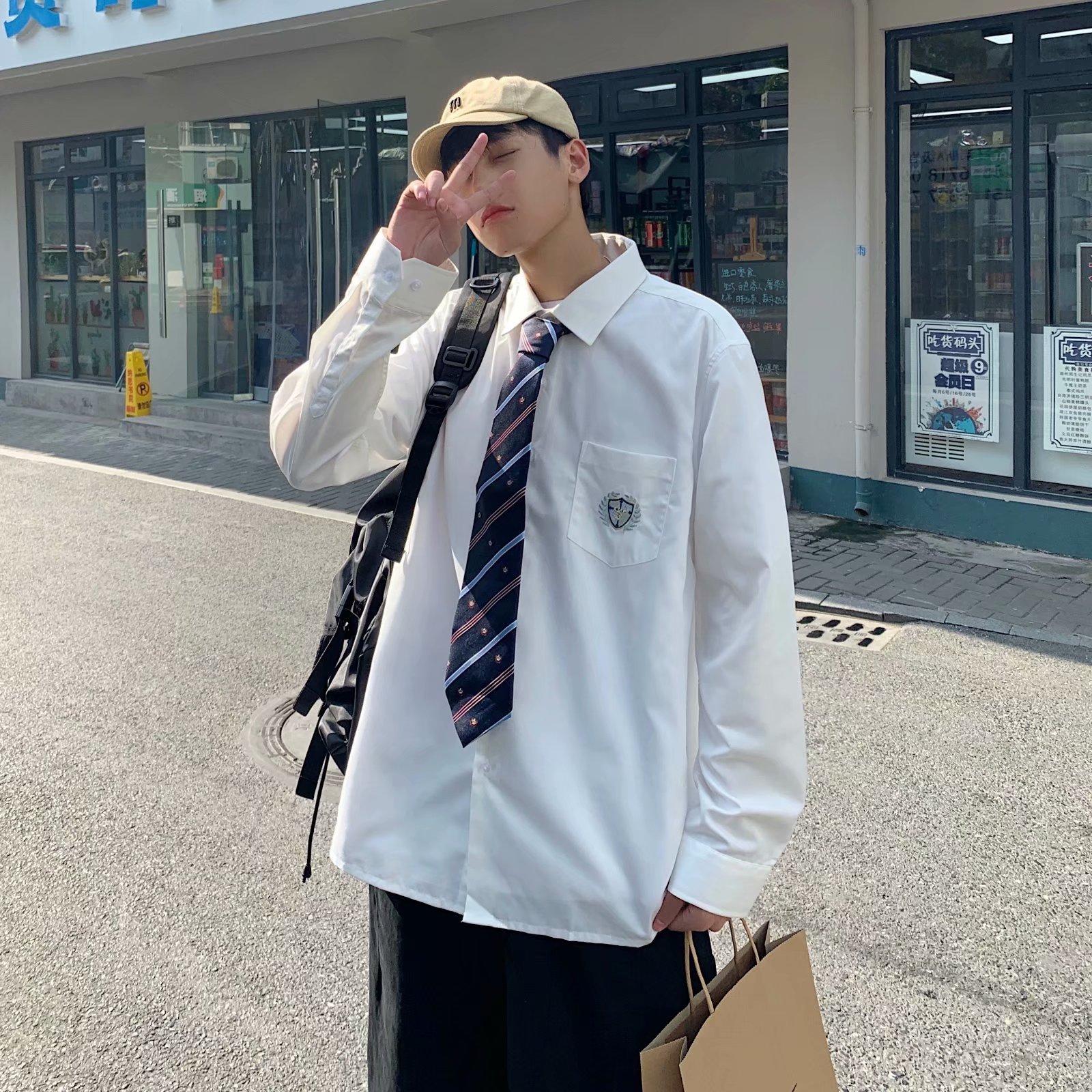 Áo Khoác Sơ Mi Trắng Dài Tay Thêu Họa Tiết Thời Trang Hàn Quốc Cỡ M-2Xl