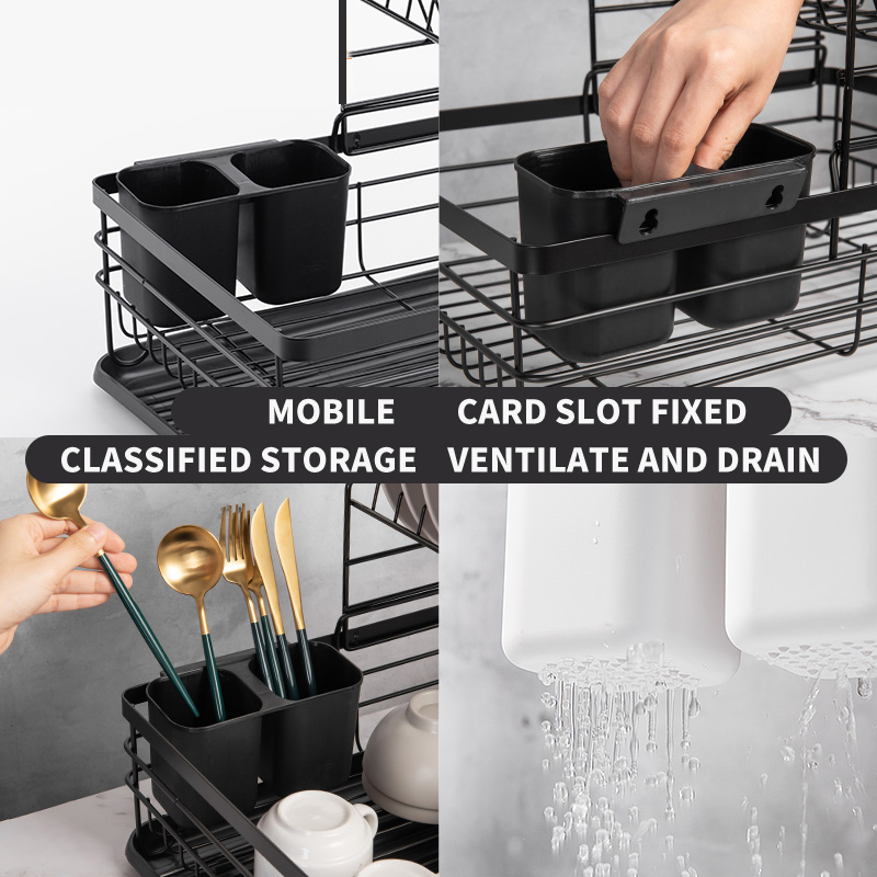Kệ ráo chén dĩa 2 tầng nhà bếp Dish Rack Snless Steel
