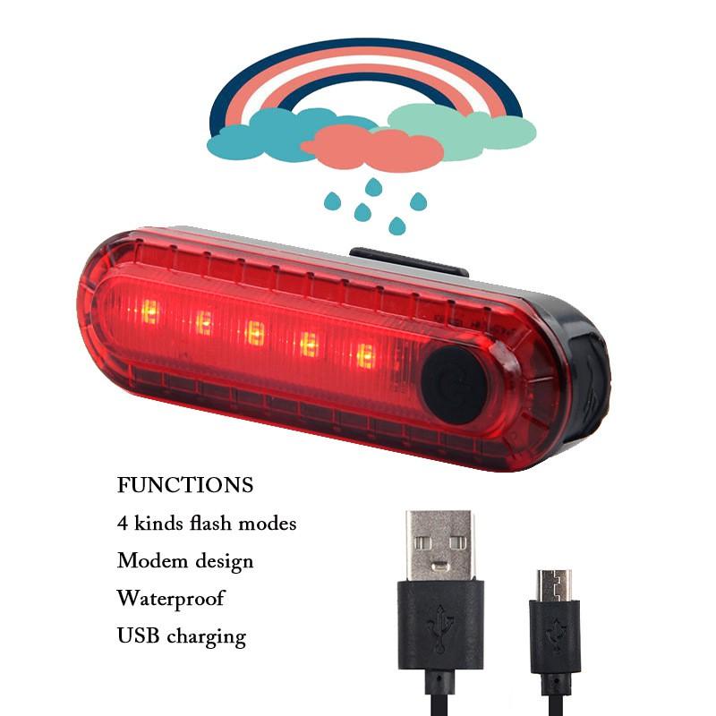 Đèn LED chiếu hậu MOSOWORLD màu đỏ sạc USB cho xe đạp