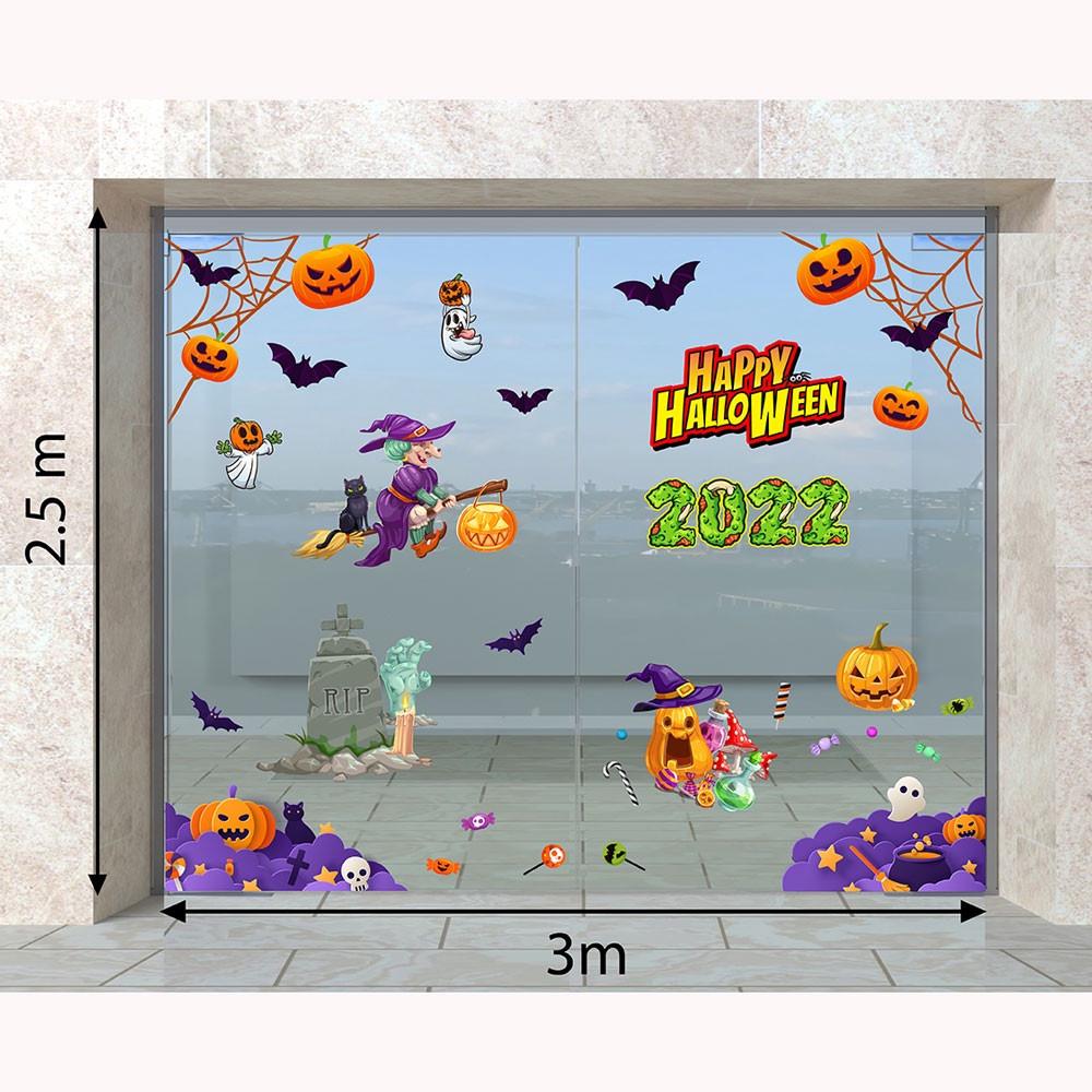 DECAL TRANG TRÍ HALLOWEEN 2022 COMBO VUI CHƠI HALLOWEEN