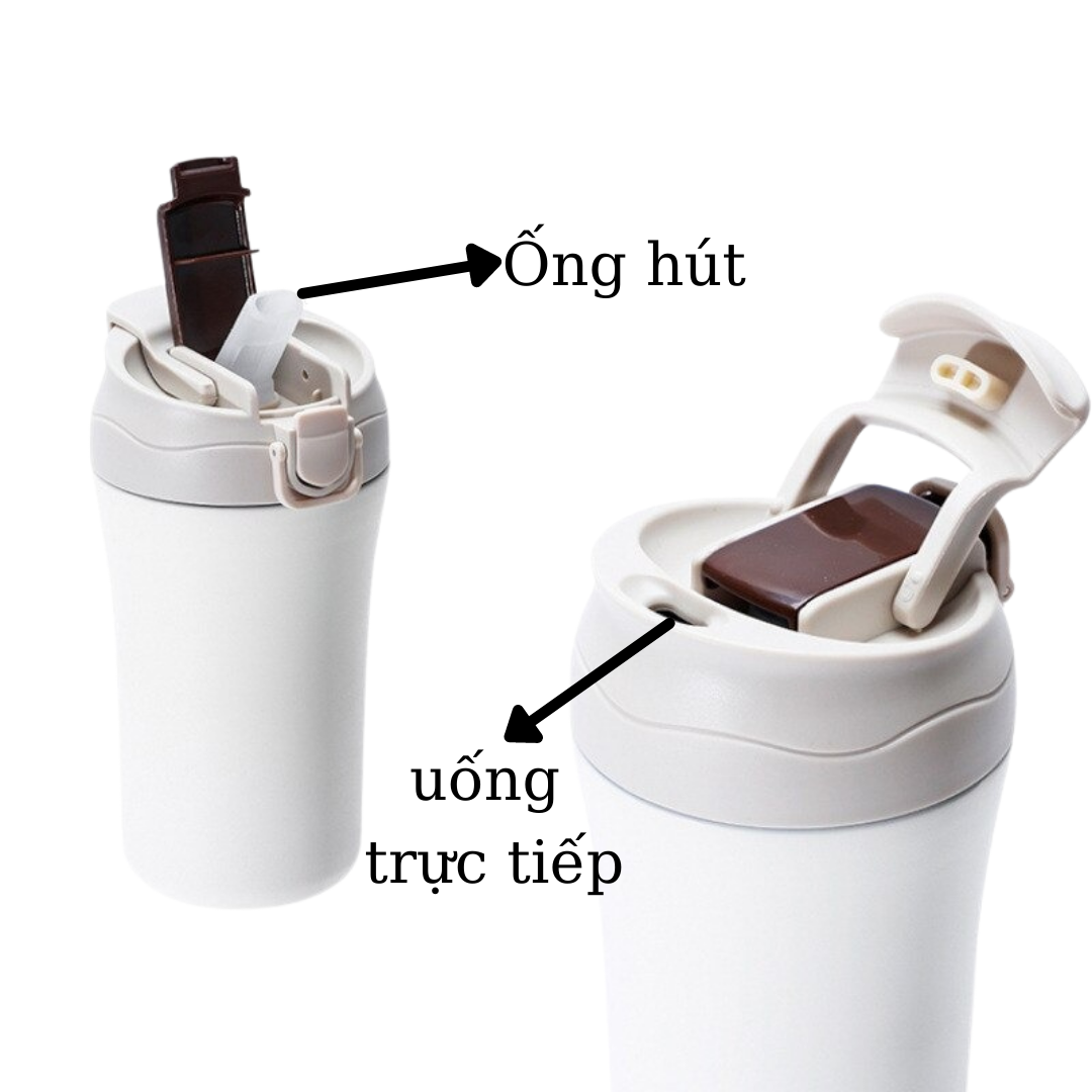 Ly cốc giữ nhiệt coffee lõi inox 304 có ống hút TiLoKi TGN08 dung tích 400ml