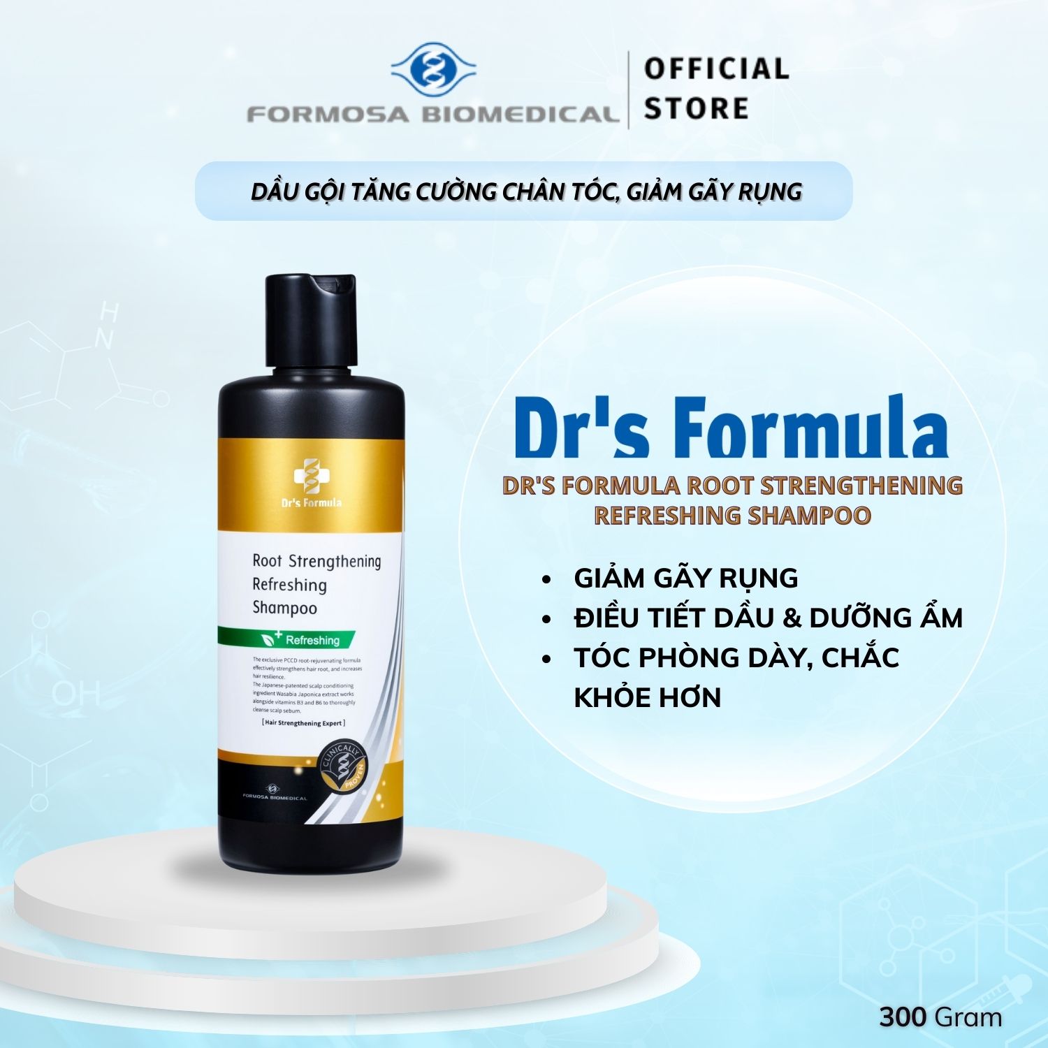 Dầu gội tăng cường chân tóc Dr's Formula Root Strengthening Refreshing Shampoo ngăn ngừa gãy rụng