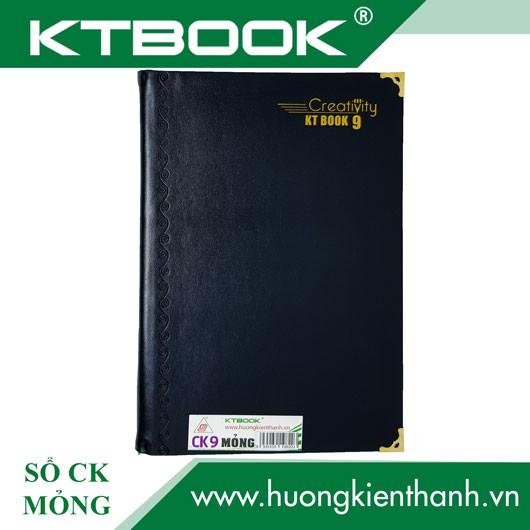 Gói 5 cuốn Sổ ghi chép Bìa Da Đen KTBOOK cao cấp KT 9 mỏng dòng kẻ ngang khổ 18 x 27 cm - 100 trang