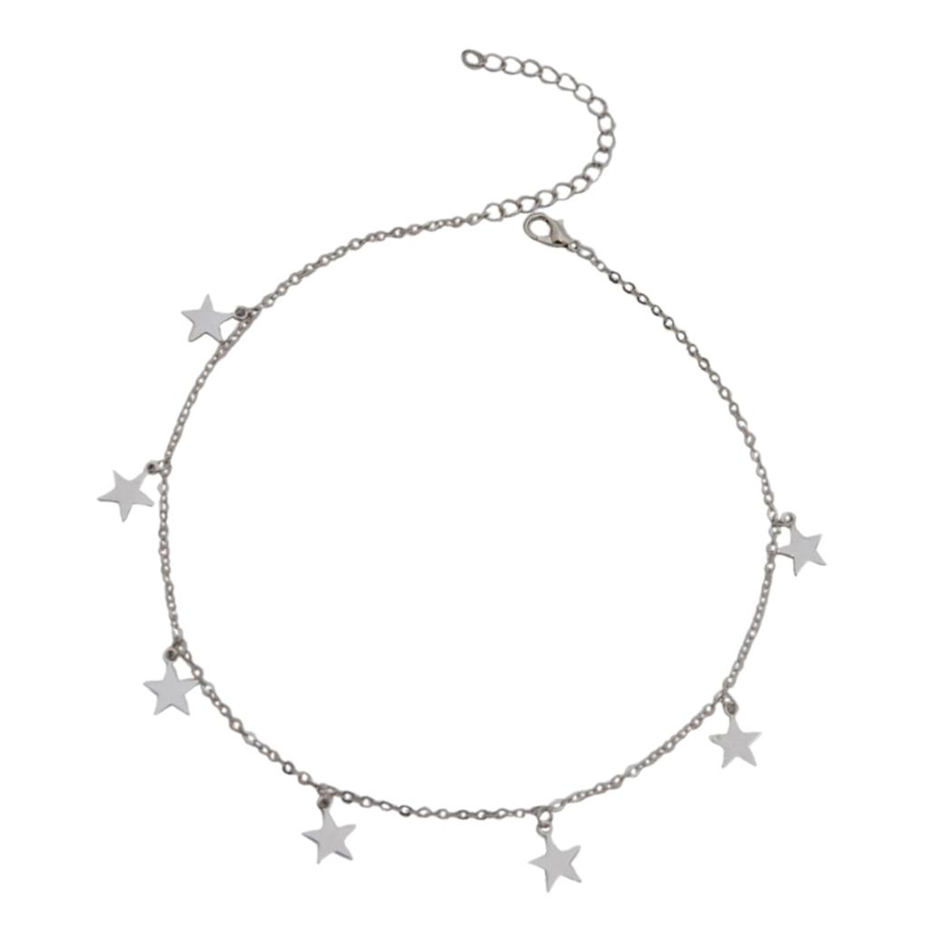 Fashion Women Clavicle Choker Necklace Star Pendant Chain Jewelry Silver