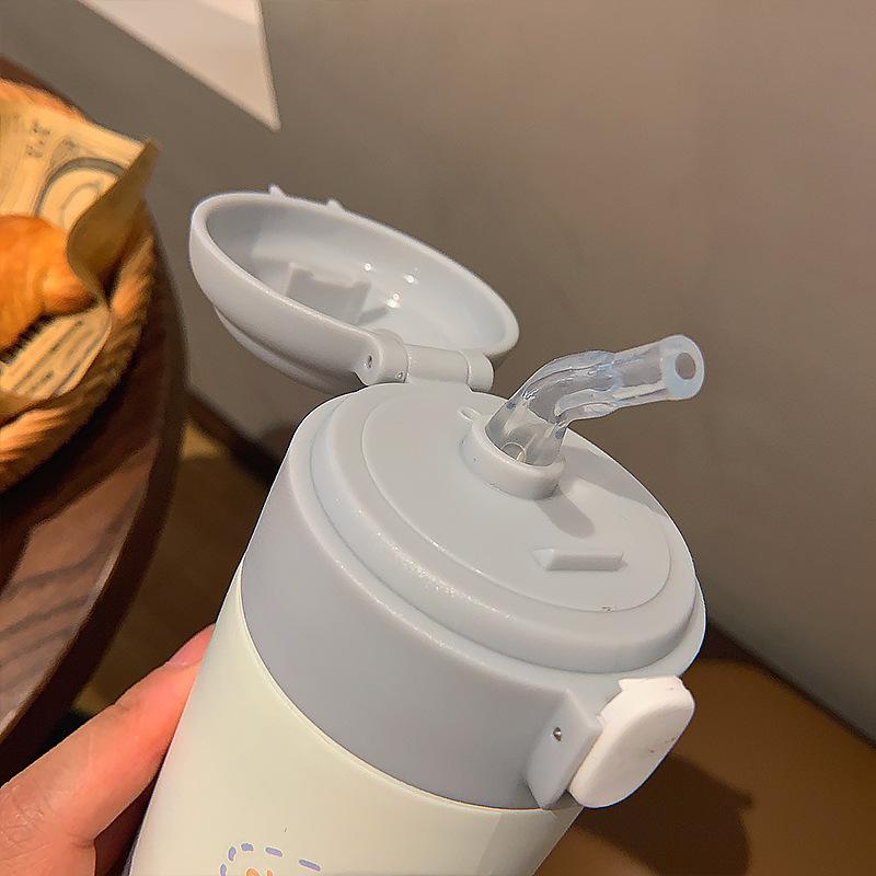 350Ml RaccoonThermos Cốc Di Động Dễ Thương Cách Nhiệt Cốc Bình Giữ Nhiệt Chân Không Thép Không Gỉ Nhiệt Bình Tumbler Thermocup