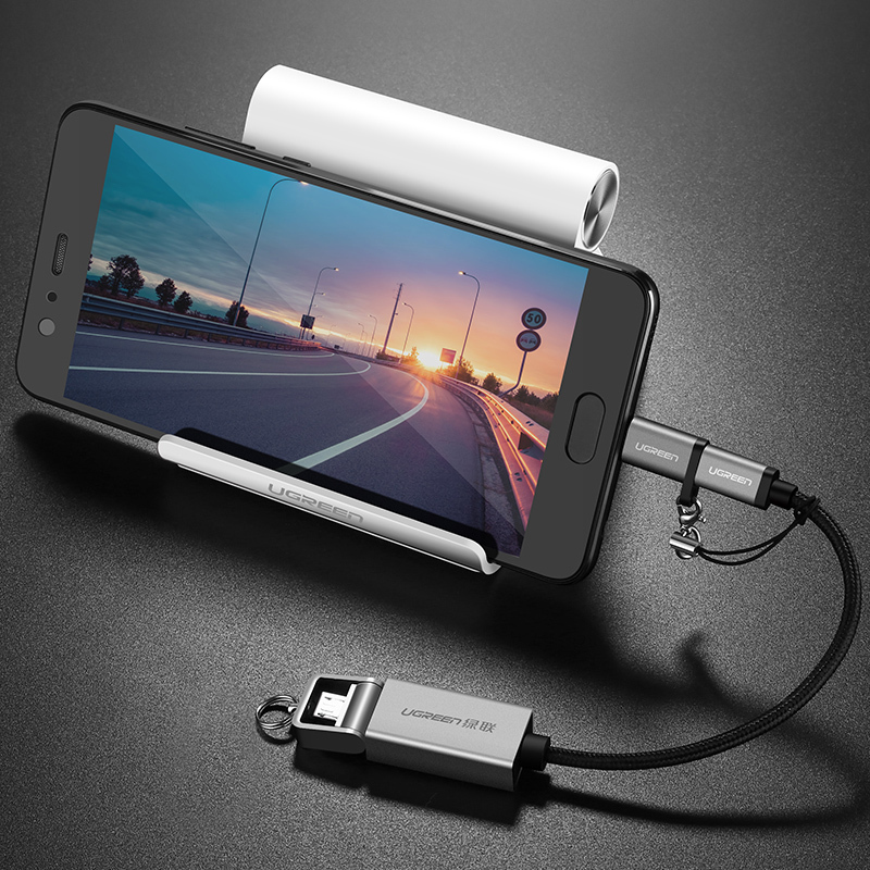 Đầu chuyển đổi Micro USB sang USB type C có hỗ trợ OTG dùng cho điện thoại di động Android UGREEN US278 50551 - Hàng chính hãng