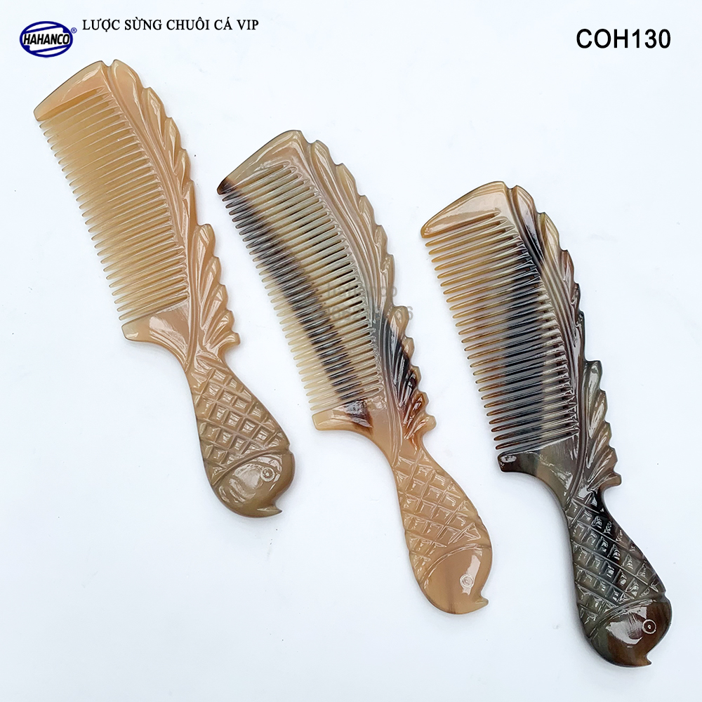 Lược sừng chuôi cá siêu đẹp (Size: XL-19cm) COH130 - Quà Tặng Đầy Ý Nghĩa - chải tóc mỗi ngày giúp tóc suôn mượt