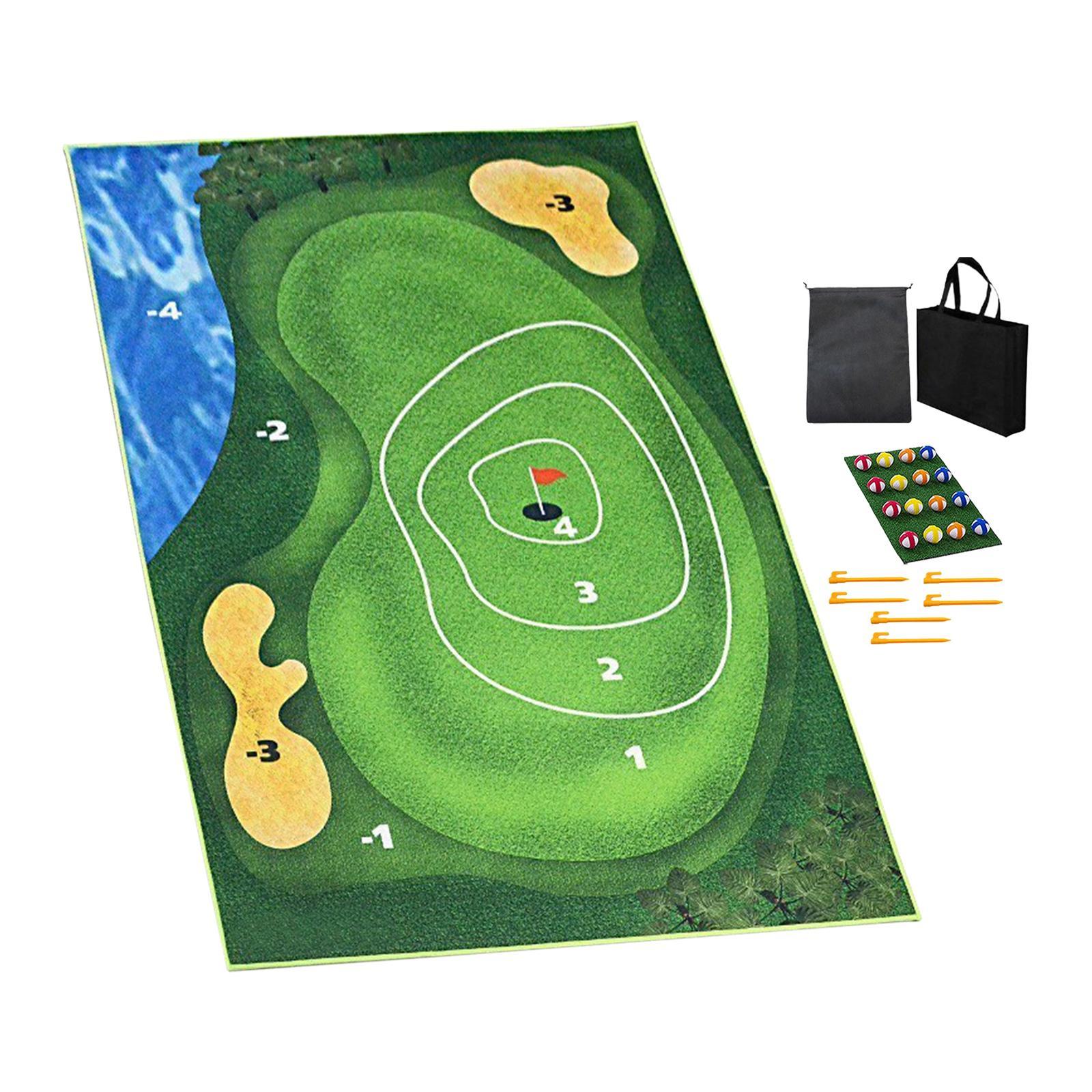 Golf Game Mat Golf Game Set Practice Mat with Chipping Mat Golf Training Aid