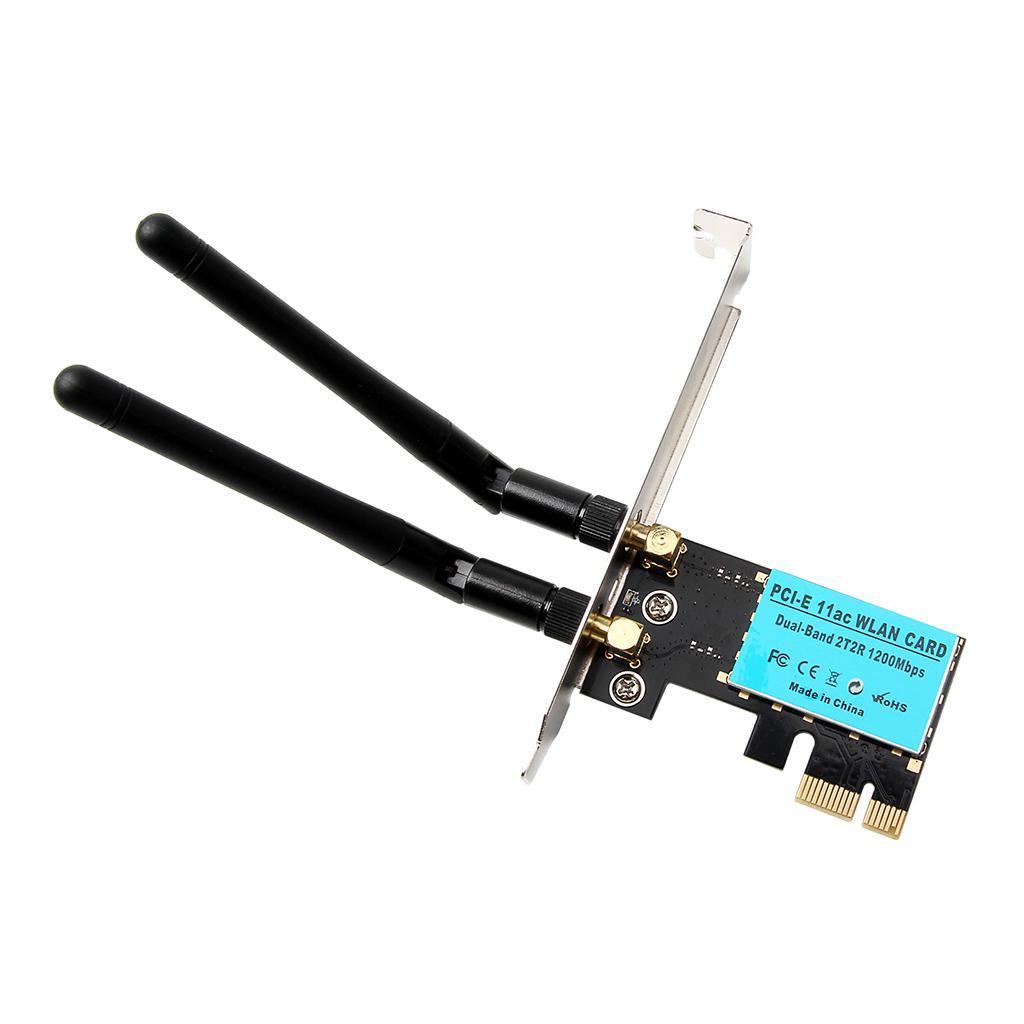 Dual Band 1200Mbps PCI-E Wifi Wireless Adapter Bluetooth 4.0 Network card