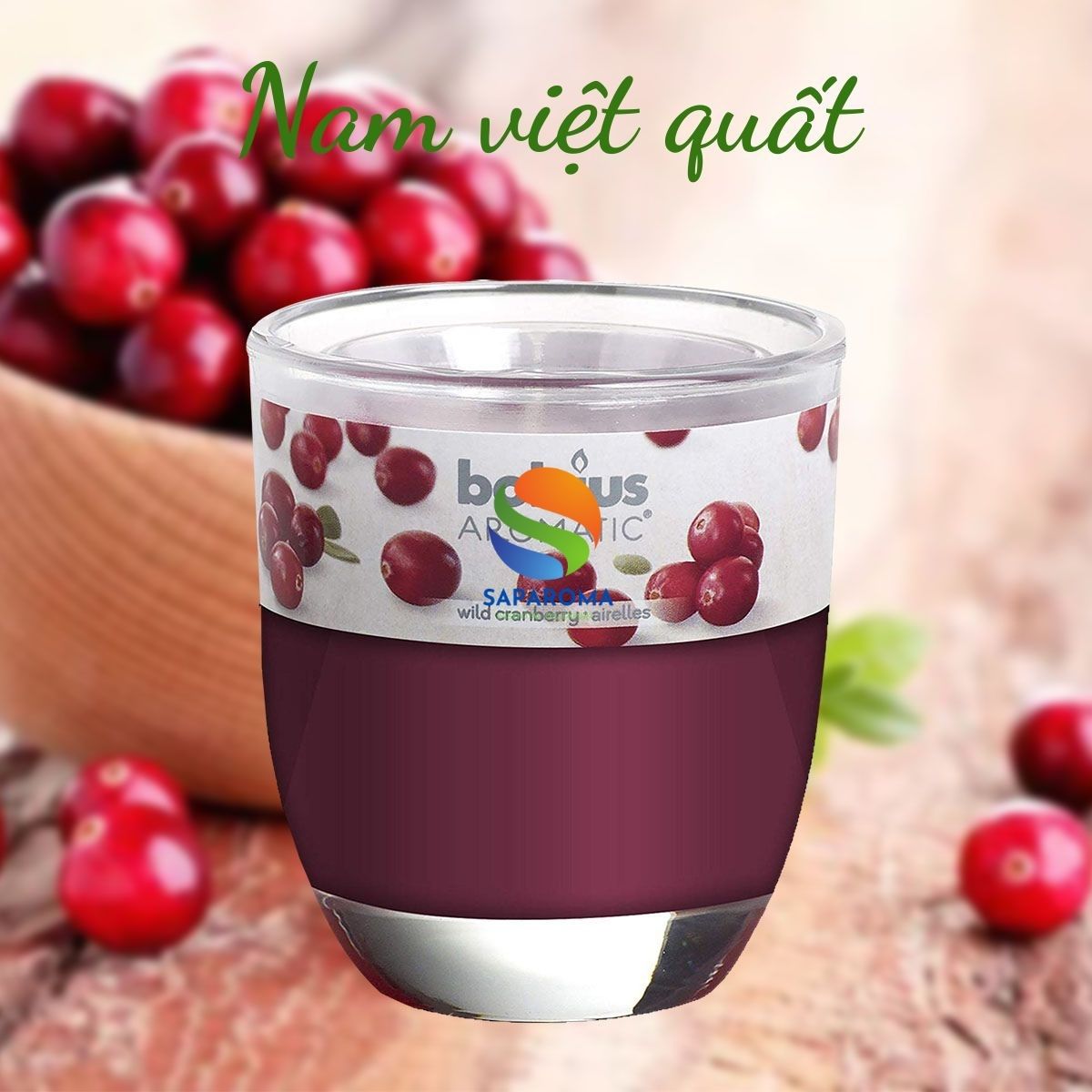 Ly nến thơm tinh dầu Bolsius Wild Cranberry 105g QT024346 - nam việt quất, nến trang trí, thơm phòng, thư giãn, khử mùi