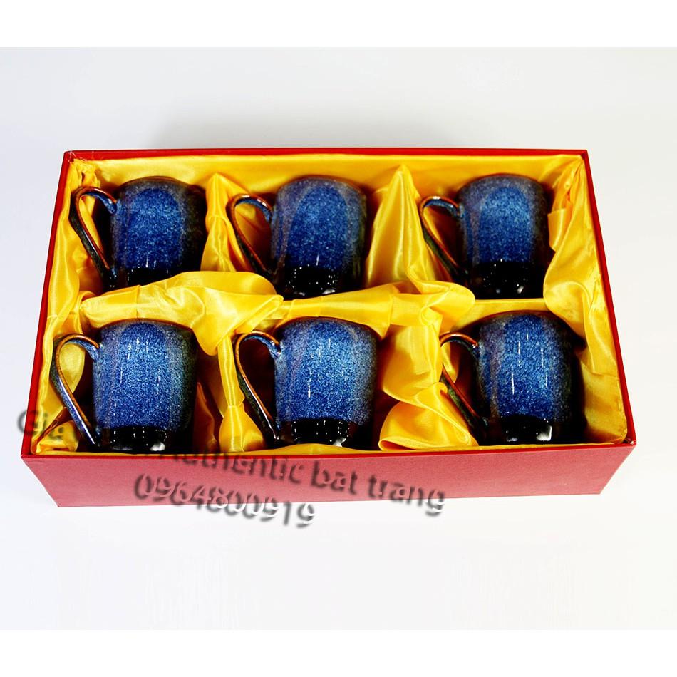 SẢN PHẨM BỘ 6 CỐC UỐNG TRÀ MEN XANH HỎA BIẾN ĐẲNG CẤP-BỘ QUÀ TẶNG TẾT NGUYÊN ĐÁN, BỘ QUÀ TẶNG GIA ĐÌNH