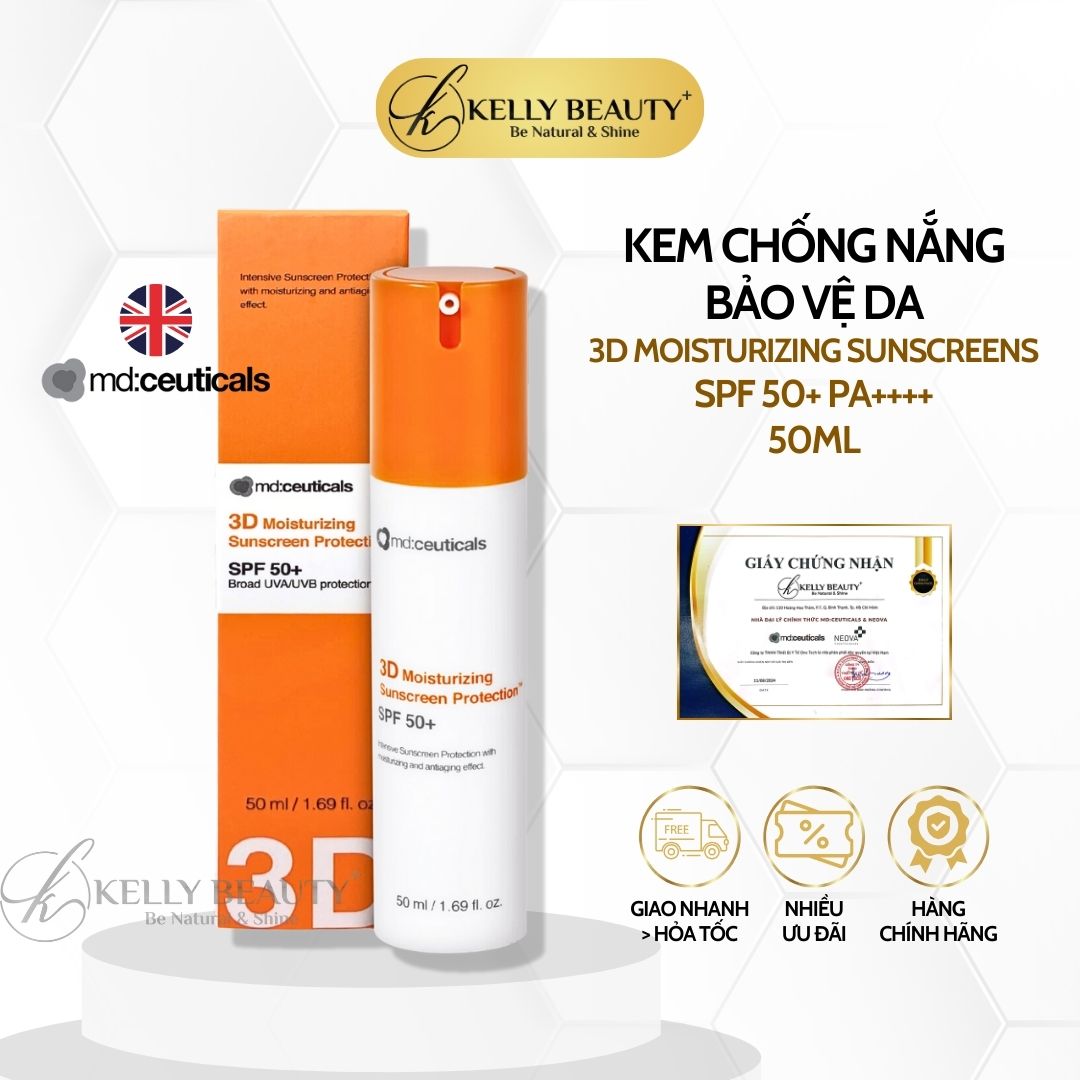 Kem Chống Nắng MD:Ceuticals 3D Moisturizing Sunscreen Protection SPF 50+ PA++++ | Kelly Beauty
