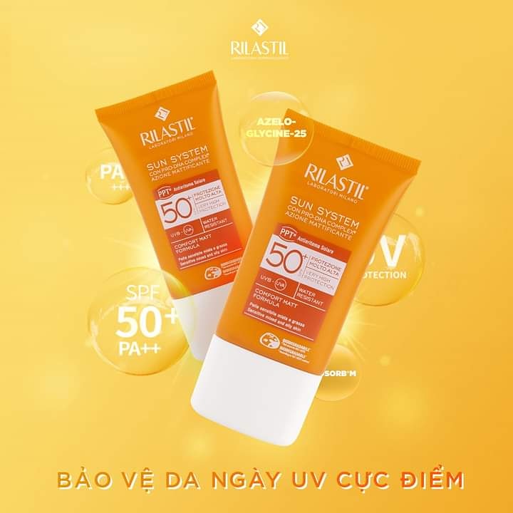 Kem Chống Nắng Giup Che Khuyết Điểm Trên Da Rilastil Sun System Ppt Comfort Matt Formula Spf 50+ Bảo Vệ Da Tối Ưu Khỏi Tia UVA, UVB Ngăn Ngừa Nám Da, Sạm Da 40ml