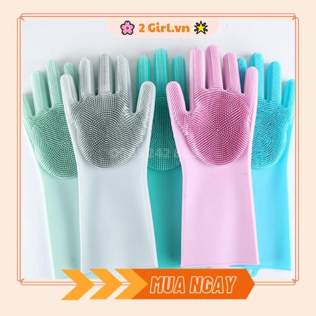 Găng Tay Silicon Kiêm Miếng Rửa Bát
