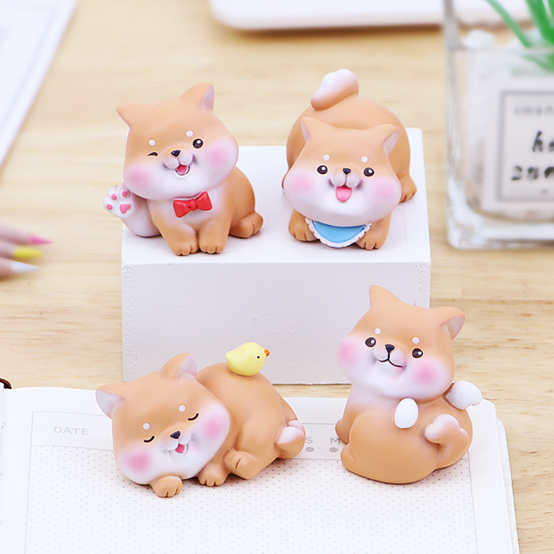 Bộ 04 chú Chó Vàng siêu mini siêu dễ thương