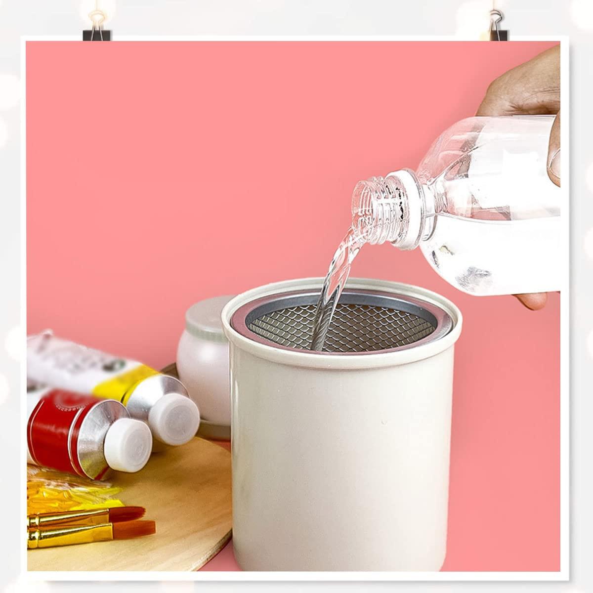 Bàn chải làm sạch bàn chải Clean Artist Wrushwash họa sĩ Brush Cleaner - 1 mảnh rò rỉ - Chân chải di động chống rò rỉ với bể làm sạch, bộ lọc có thể tháo rời và bình dầu - cho sơn dầu