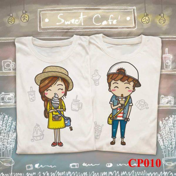 Áo Đôi set 2 áo Couple Thiết Kế Kute Hàn Quốc - Form Unisex - Chất Cotton - Mã AT045