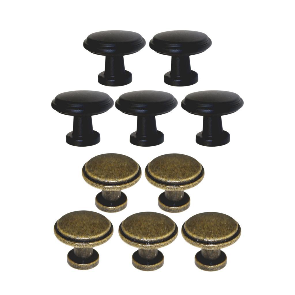 5Pcs Round Knob Door Closet Drawer Furniture Pull Handles