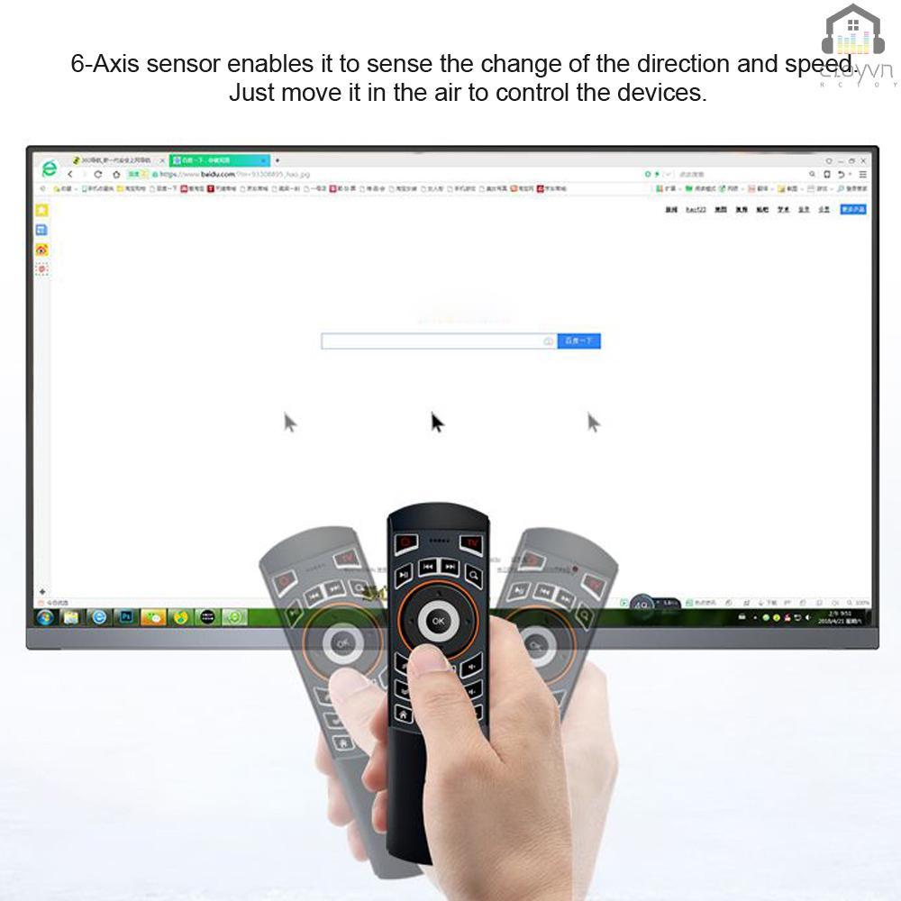 Bàn phím không dây 2.4G 6 trục điều khiển từ xa cho TV Android thông minh