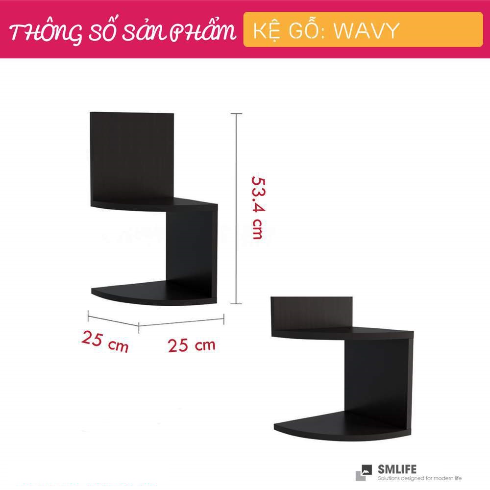 Kệ trang trí kệ để sách gia đình SMLIFE Wavy