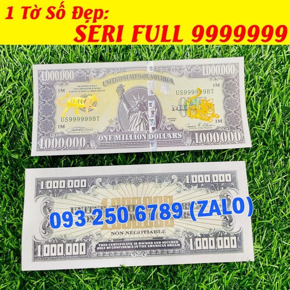 Số Cực Đẹp 9999999 - Tiền 1 Triệu USD Hình Con Mèo mạ vàng lưu niệm Tết 2023