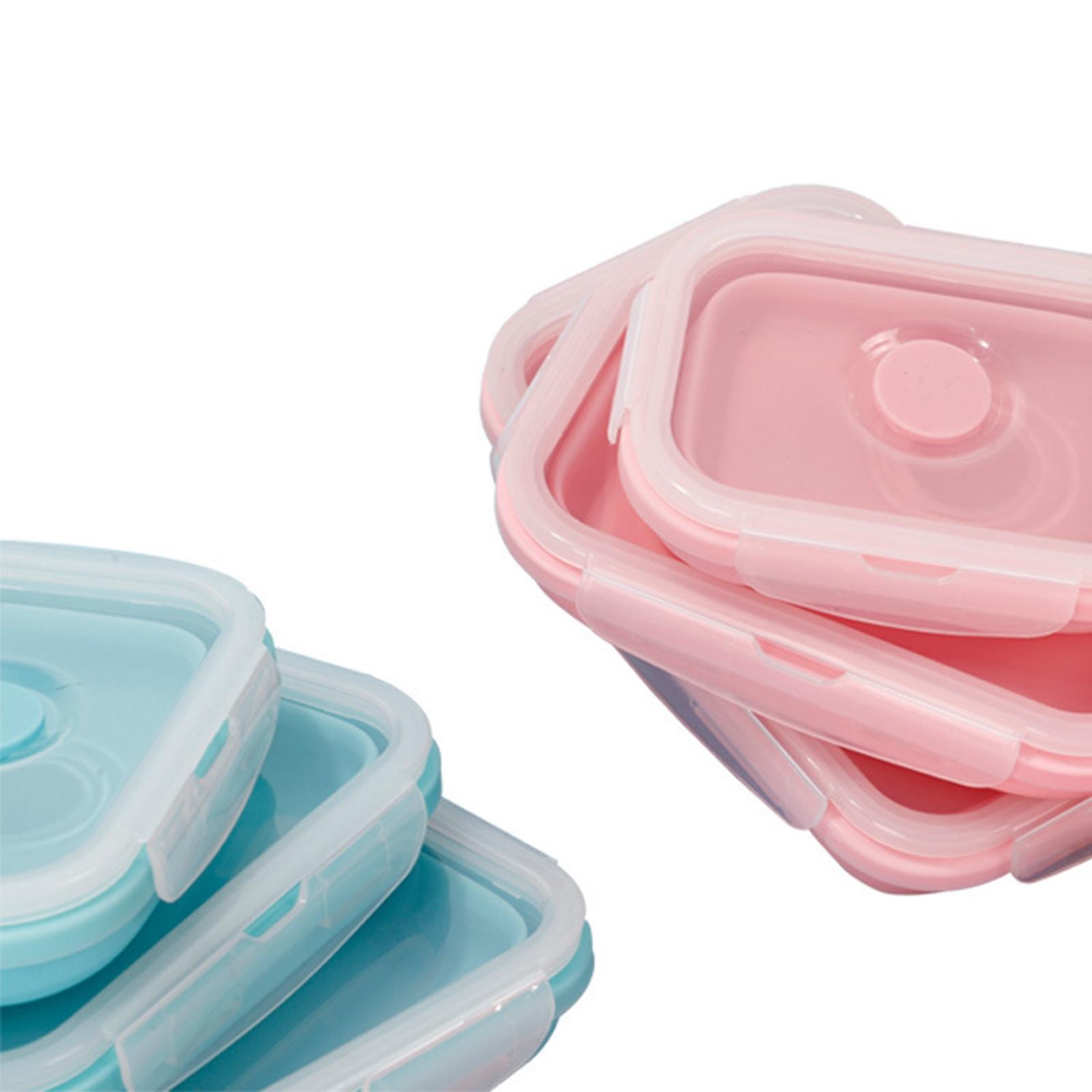 3Pcs Eco Friendly Silicone Bento Lunch Box Microwave Safety for Home