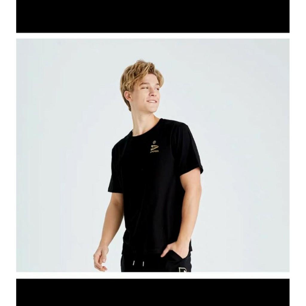 Áo thun nam tay lỡ form rộng nhũ vàng gold luxury APETES Shark vải cotton trumunisex aothununisex