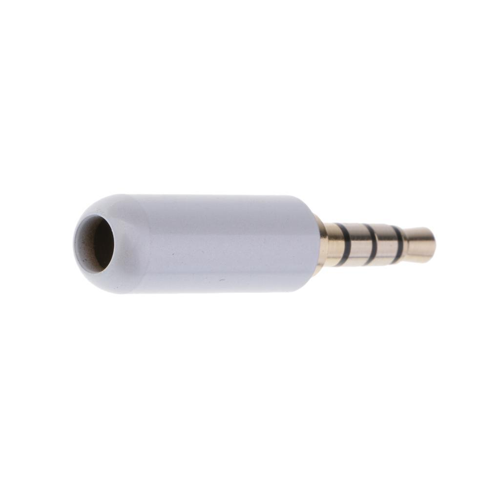 3x 3.5mm Male AUX Plug Stereo Headphone Solder Audio Adapter Blue + White