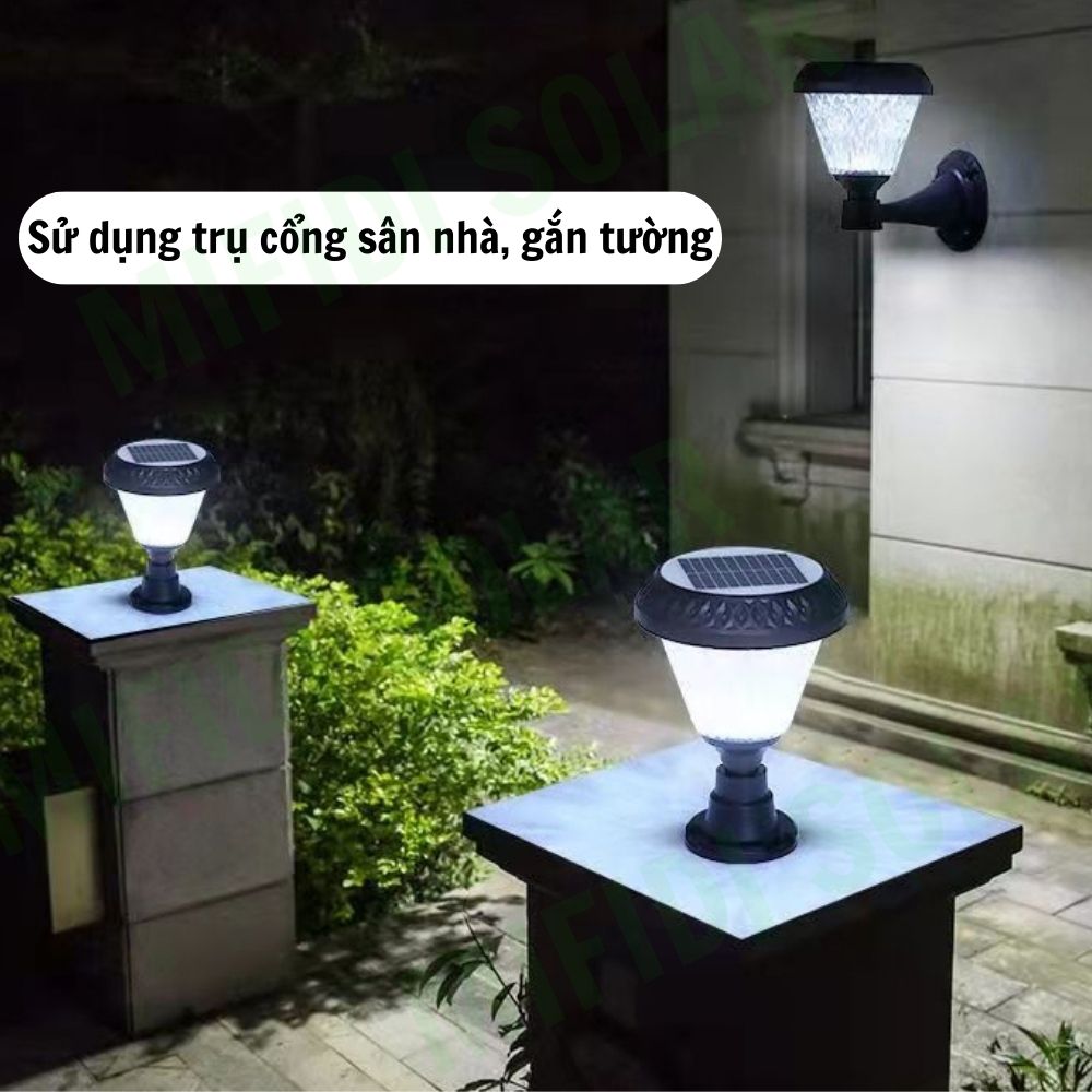Đèn Trụ Hành Lang Dạng Tròn MIFIDI Năng Lượng Mặt Trời Với Remote Điều Khiển Thay Đổi 9 Chế Độ Màu DTHLDS