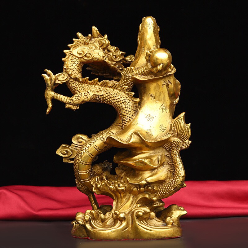 Tượng Phật bà Quan Âm cưỡi rồng bằng đồng thau phong thuỷ Hồng Thắng