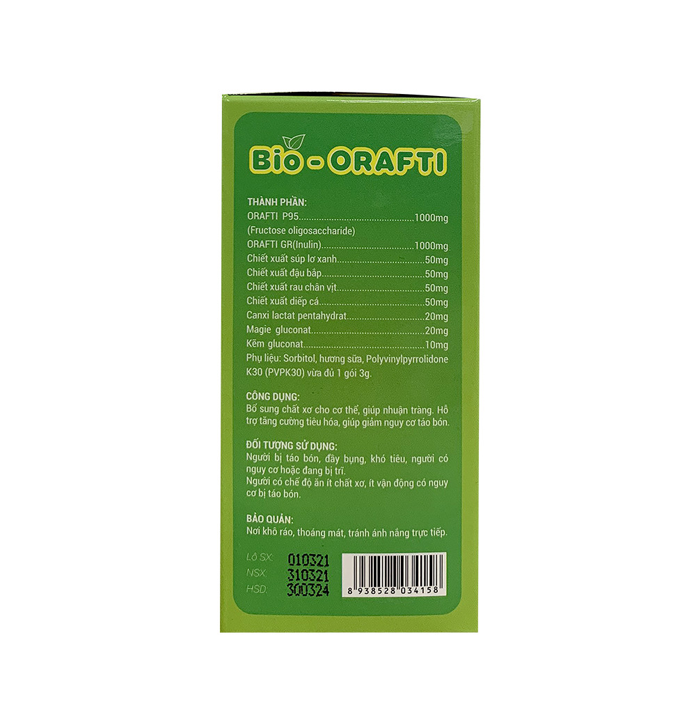 Gói Uống Bổ Sung Chất Xơ Giúp Giảm Táo Bón BIO- ORAFTI