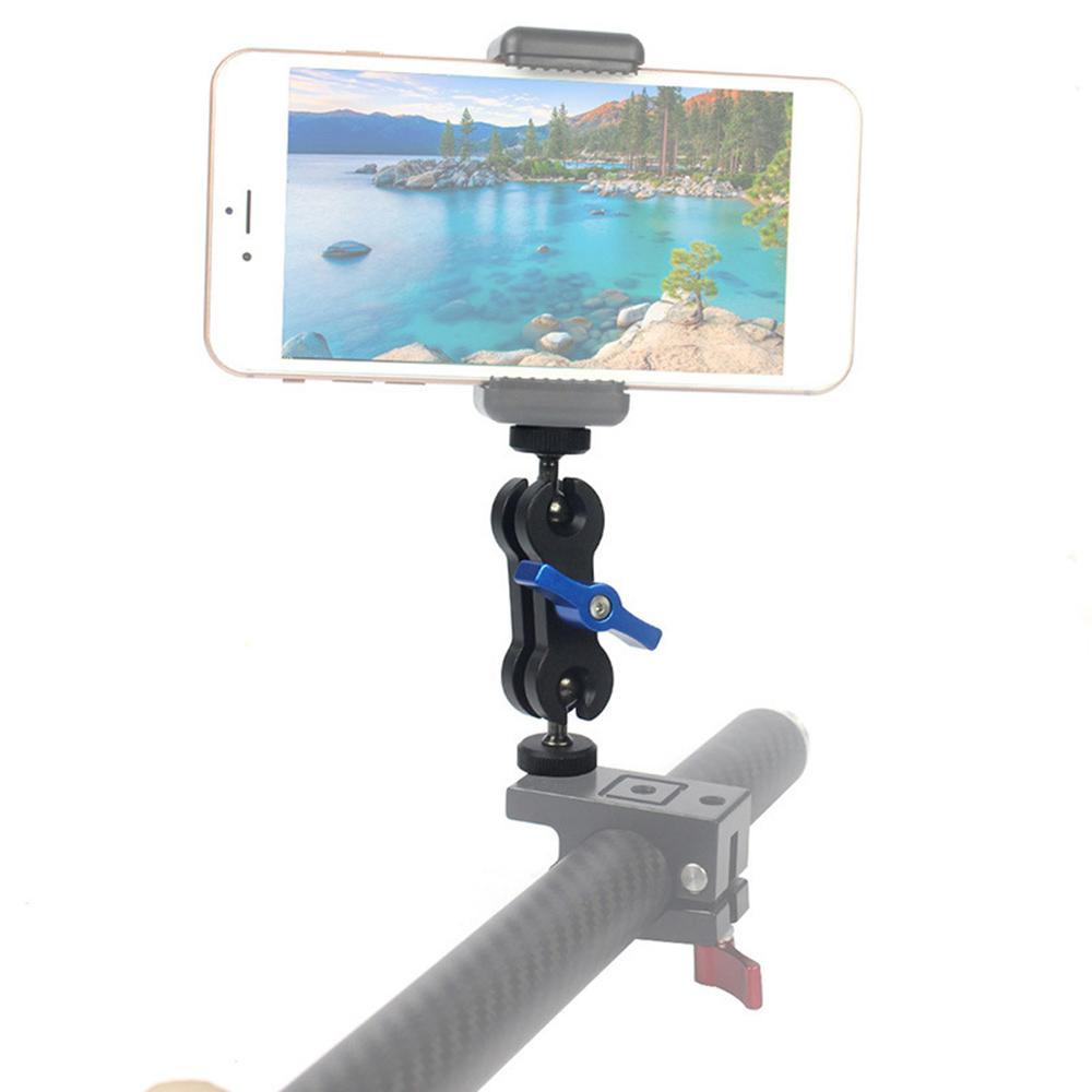 Đầu xoay 360 độ Anodisation Nhôm hợp kim cho Gimbal điện thoại Double Ballhead Mount 1/4 inch