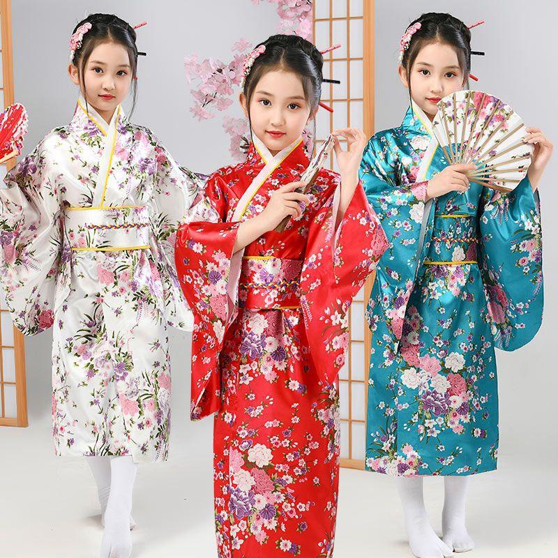 (CÓ SẴN) Trang Phục Kimono Cho Bé Gái, Bộ Yukata Trẻ Em Nhiều Màu Sắc