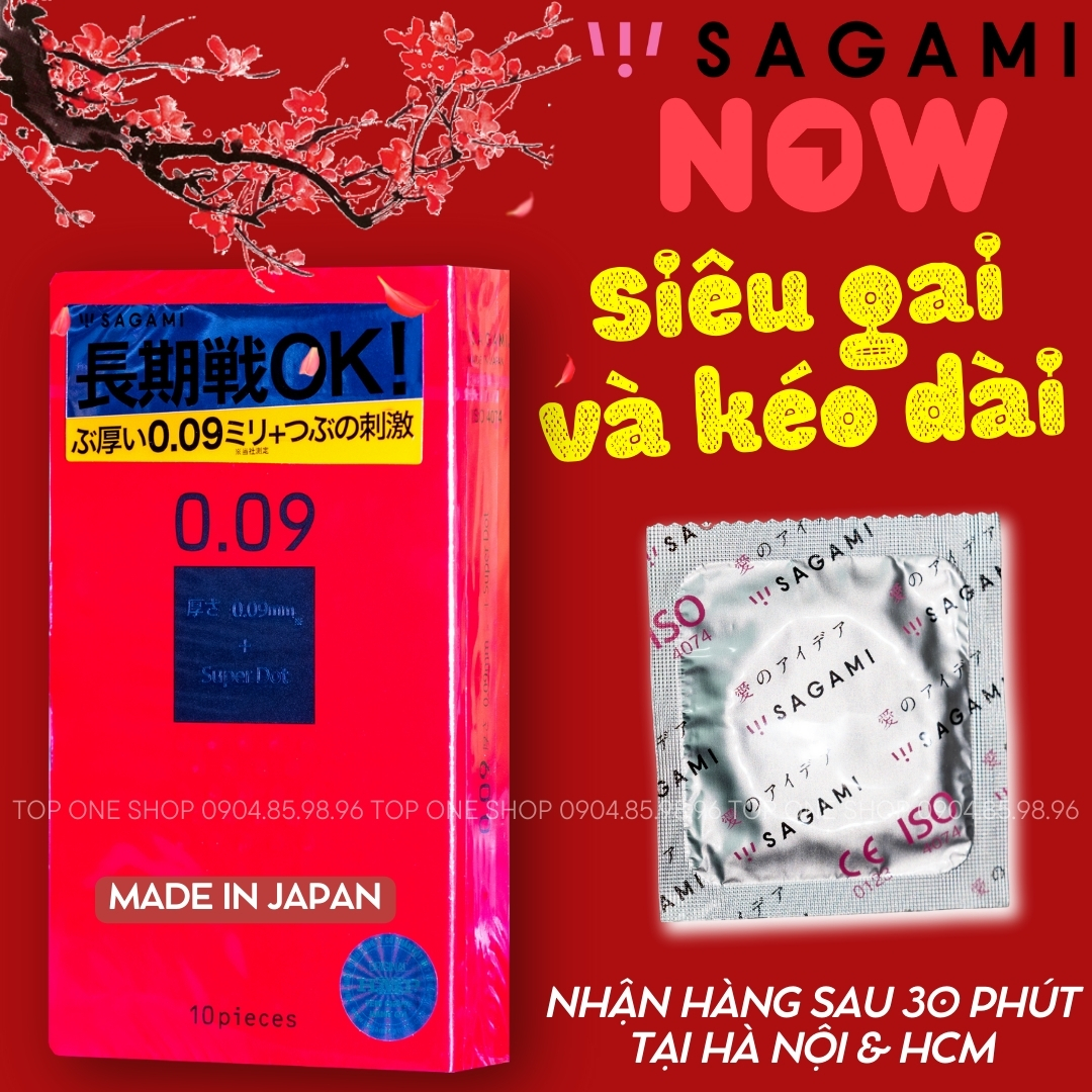 Bao Cao Su Sagami 0.09 Super Dot - Hộp 10 Gói