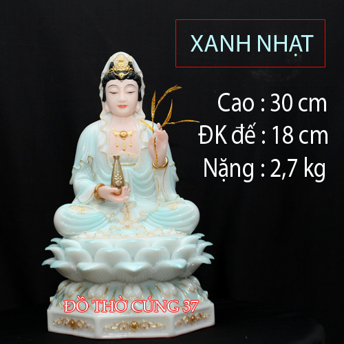Tượng Quan Âm Bồ Tát - XANH NHẠT