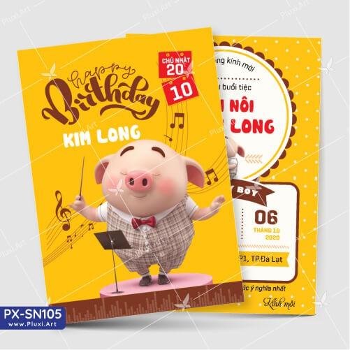 Thiệp thôi nôi – sinh nhật theo yêu cầu Pluxi