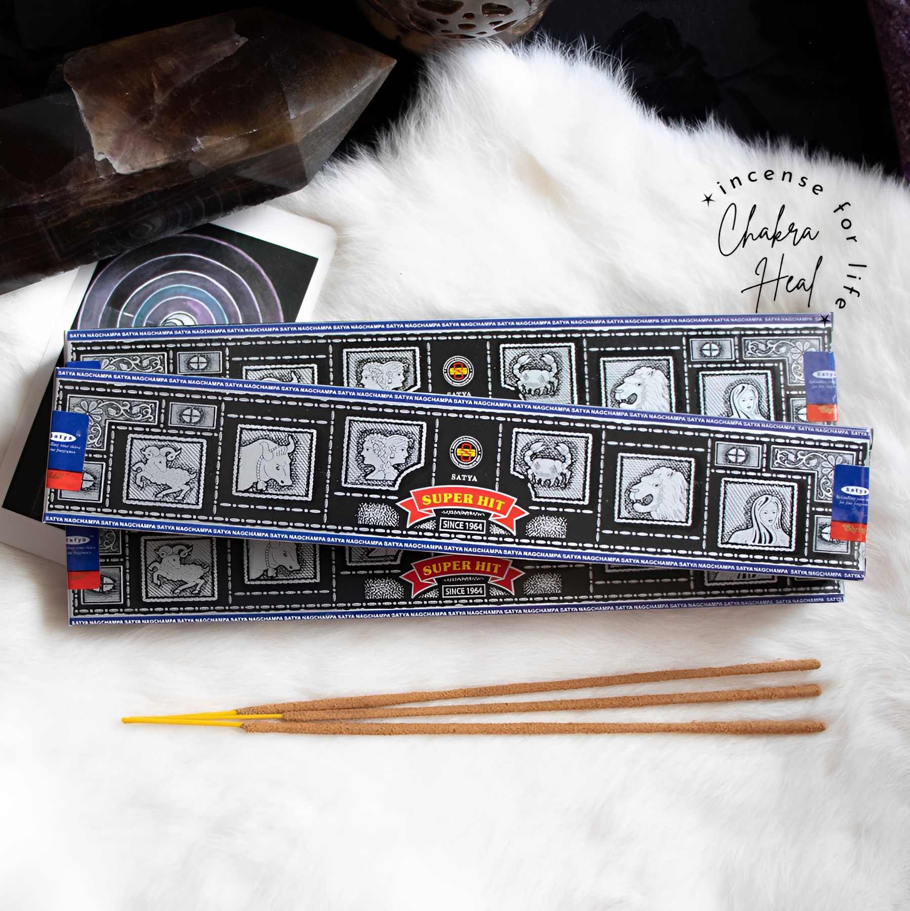 SUPER HIT Satya Incense - Nhang Thơm Ấn Độ - Mùi Hương Giúp Xoa Dịu Rung Cảm Tiêu Cực l Chakra Heal Incense