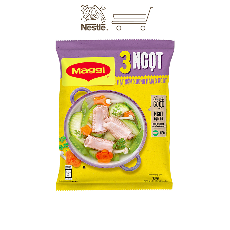 Hạt nêm MAGGI® Xương Hầm 3 ngọt Heo gói 900g