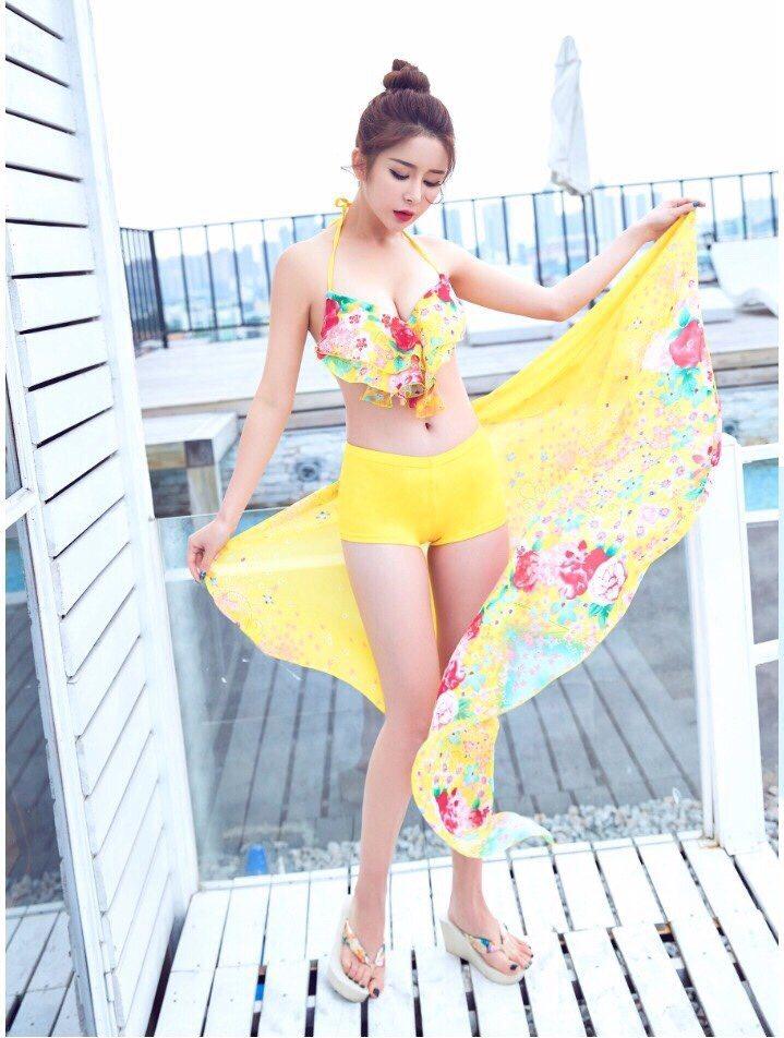 SET BIKINI HOA NỮ TÍNH KÈM KHĂN NT4299