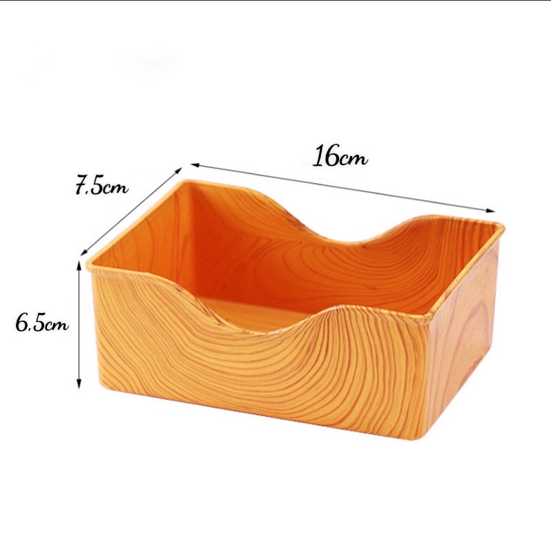 Khay Đựng Thức Ăn Bằng Nhựa Giả Gỗ Sáng Tạo Sang Trọng Kích Thước 14cm