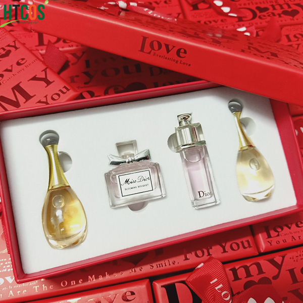 Set Nước Hoa Mini Dior 4 chai x 5ml - phiên bản hộp đỏ Love For You