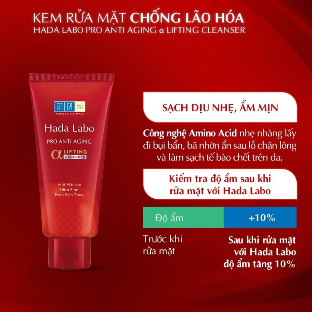 Kem Rửa Mặt Chống Lão Hóa Hada Labo Pro Anti-Aging 80g