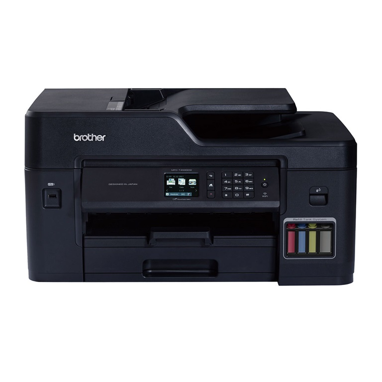 Máy In Brother MFC-T4500DW Đa Chức Năng  Có Chức Năng Fax, In Phun Màu Hệ Thống Tiếp Mực Ngoài, Đảo Mặt Tự Động, Kết Nối Wifi, USB 2.0, Khổ Giấy A3, Khay ADF - Hàng Chính Hãng