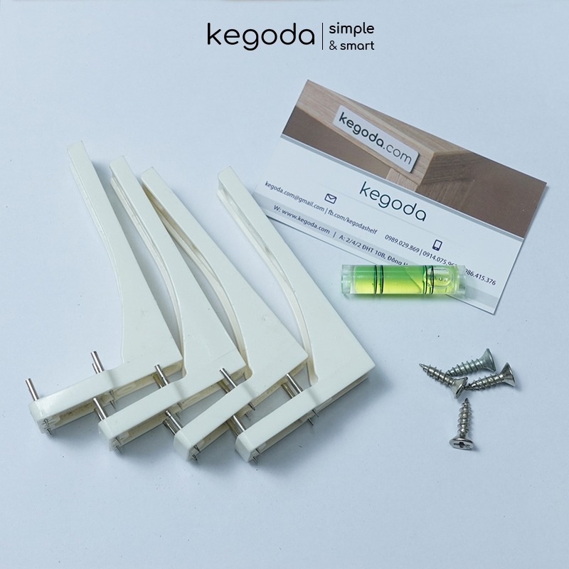 Kệ Gỗ Treo Tường 3 Tầng Dài 80cm Không Cần Khoan, Tặng Kèm Phụ Kiện Thuong Hiệu KEGODA KT61