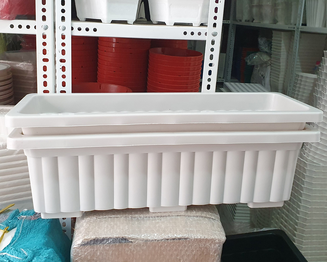 Bộ 5 Chậu Nhựa Thông Minh Trồng Rau Hoa Hải Đăng CH5-06 - Trắng